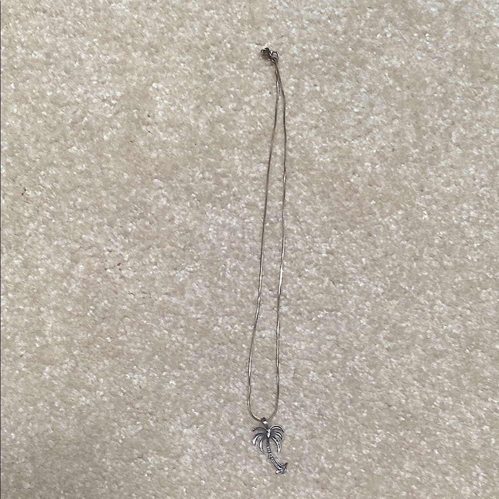 Elegant Silver Palm Tree Necklace